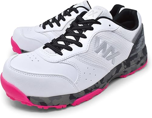 Amazon Texcy Wx テクシーワークス 安全靴 メンズ プロスニーカー 3e相当 幅広 白 蛍光ピンク 迷彩柄 カモフラージュ 先芯1トンガード 消臭繊維moff採用jsaa規格 A種 普通作業用 軽量 Texcy Wx シューズ バッグ