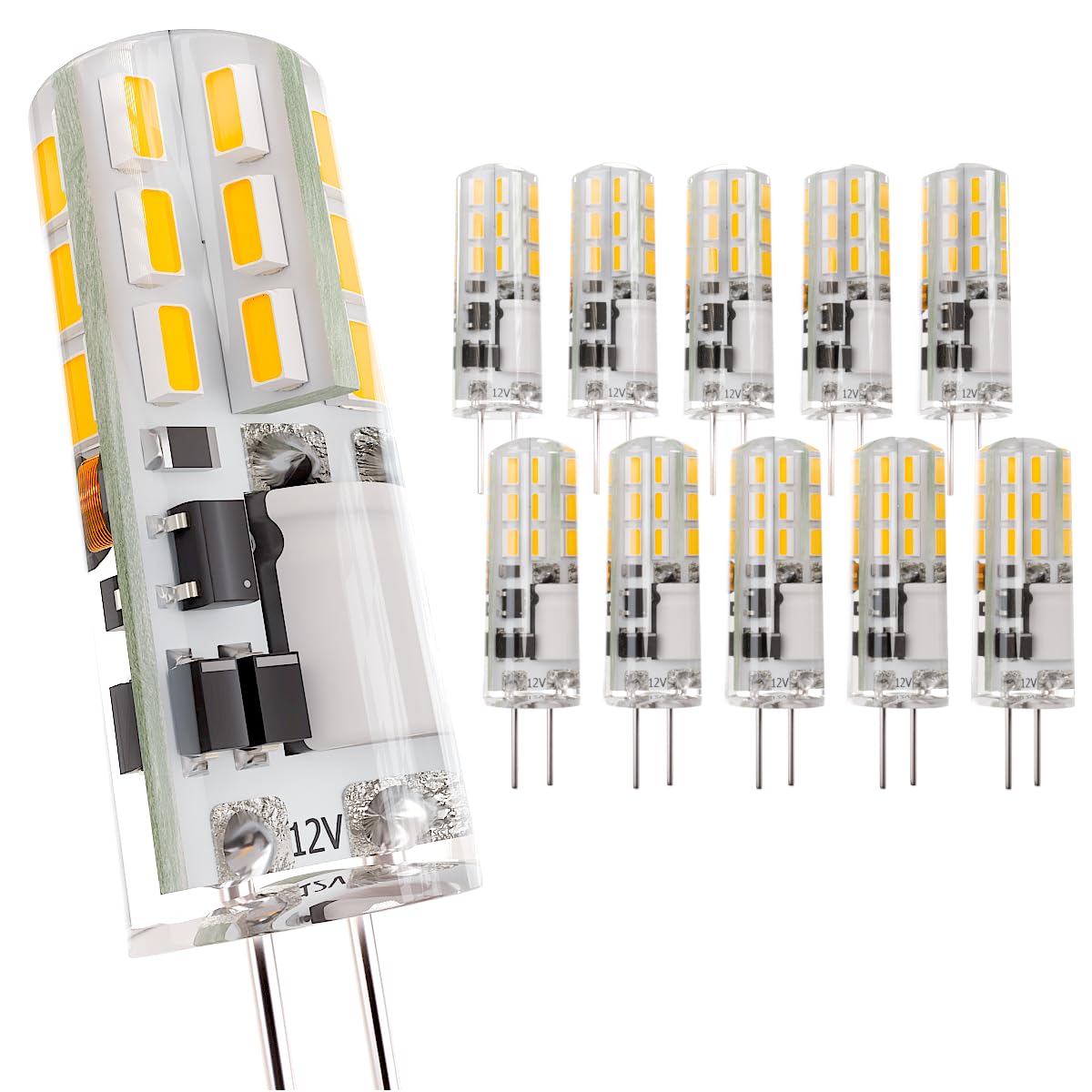 JAUHOFOGEI G4 LED 12V Lampe, 1W LED Leuchtmittel Birne ersetz 10W