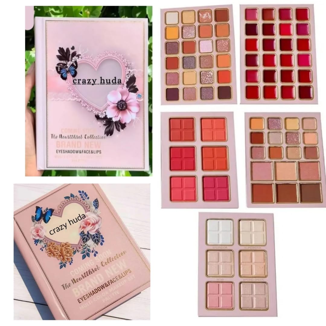 CRAZYHUDA 5in1 Book-Style Foldable Makeup Palette Set | Portable & Long-Lasting | Contour Blush Highlight Eyeshadow, Professional Shades, Suitable for Multiple Skin Tones & Makeup Looks-image-35
