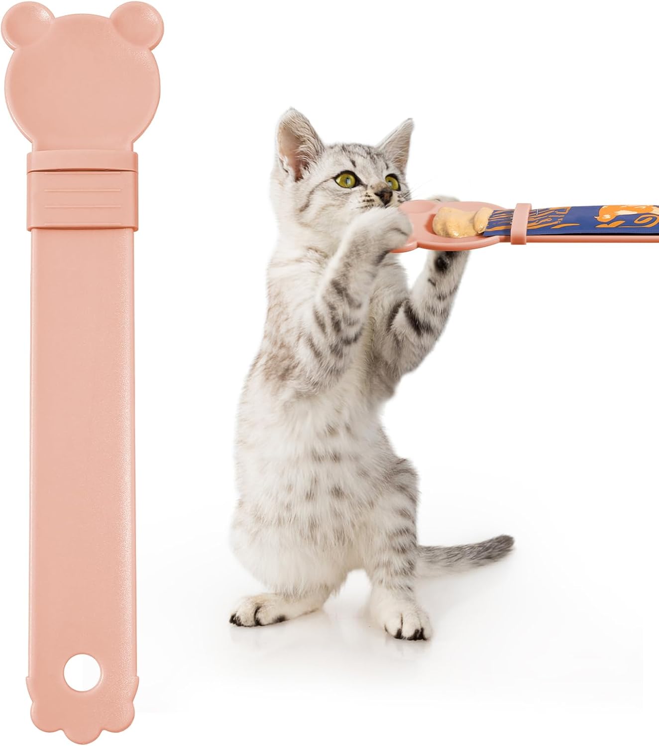 Cat Treat Squeeze Spoon Dispenser – Multifunctional Lickable Wet Cat Treat Dispenser for Cat Liquid Snack Cat Feeding Food Storage and Easy Hanging Cat Food Feeding Spoon (pink)