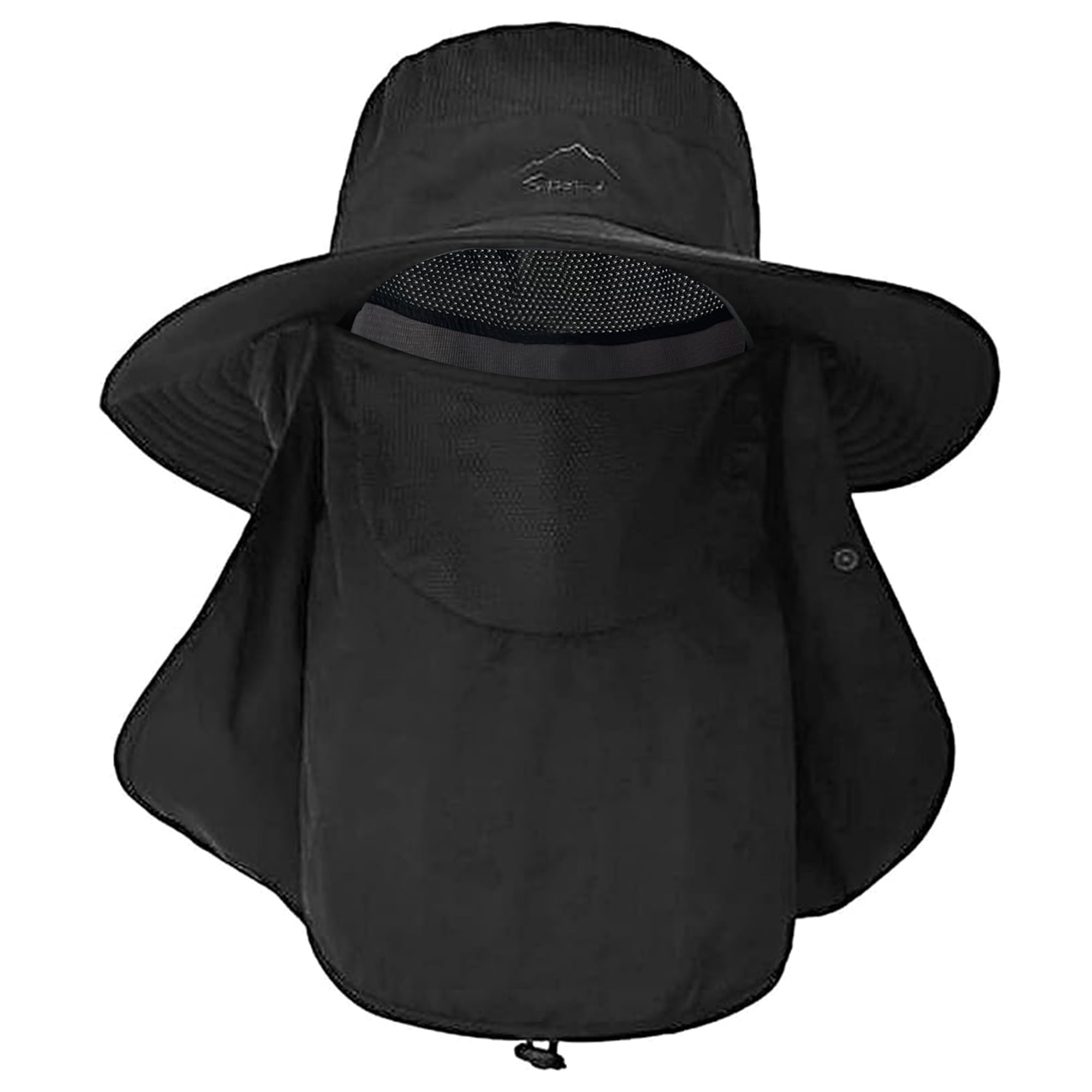 ehsbuy Fischerhut Herren Breiter Krempe Mesh Tropenhut Safari Hut Faltbar Sonnenhut mit Gesichtsbedeckung Nackenklappe
