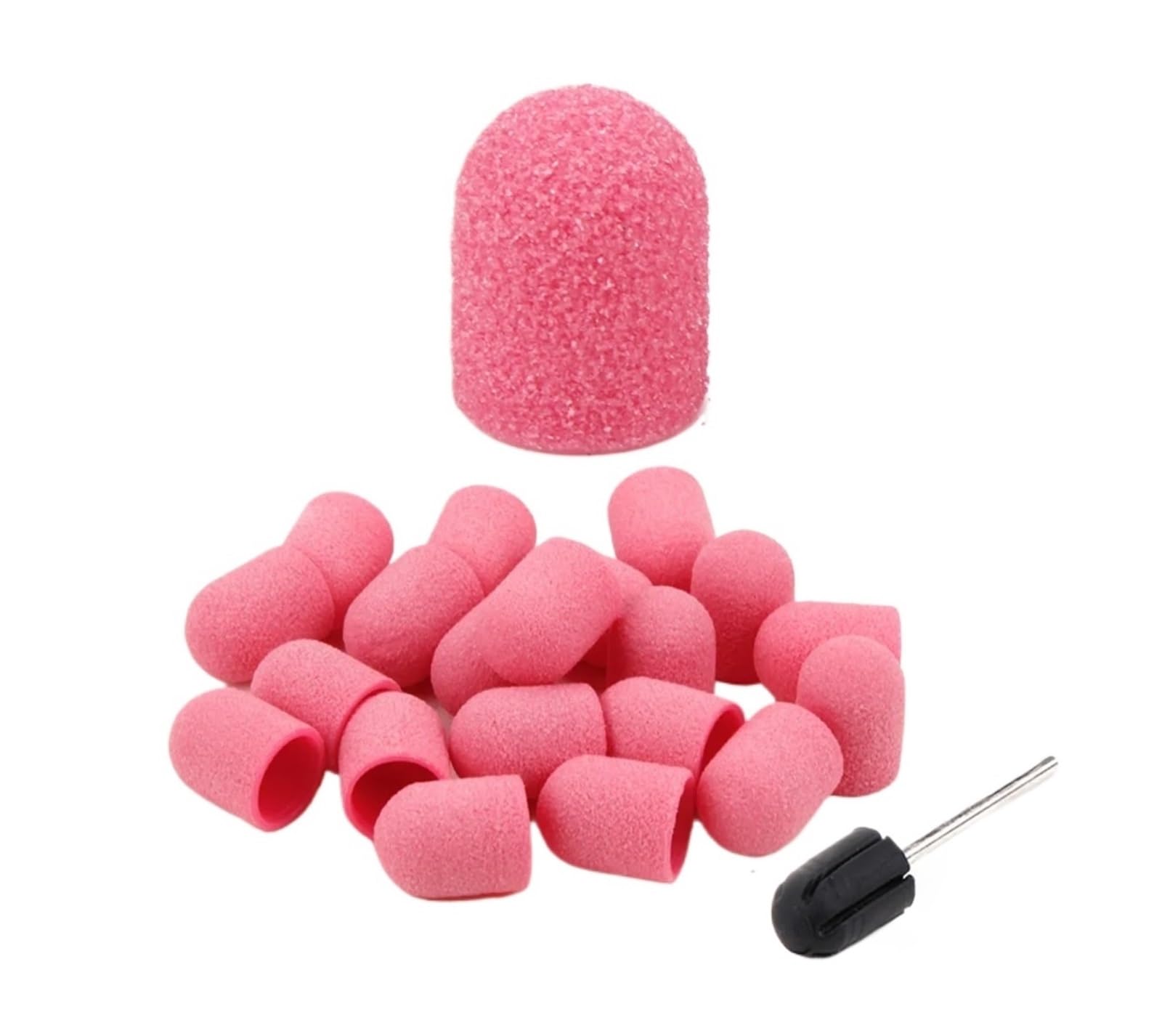 Strumento per manicure e pedicure con sabbia, Confezione da 50 cappucci abrasivi for unghie con mandrino(13-19pink 80)