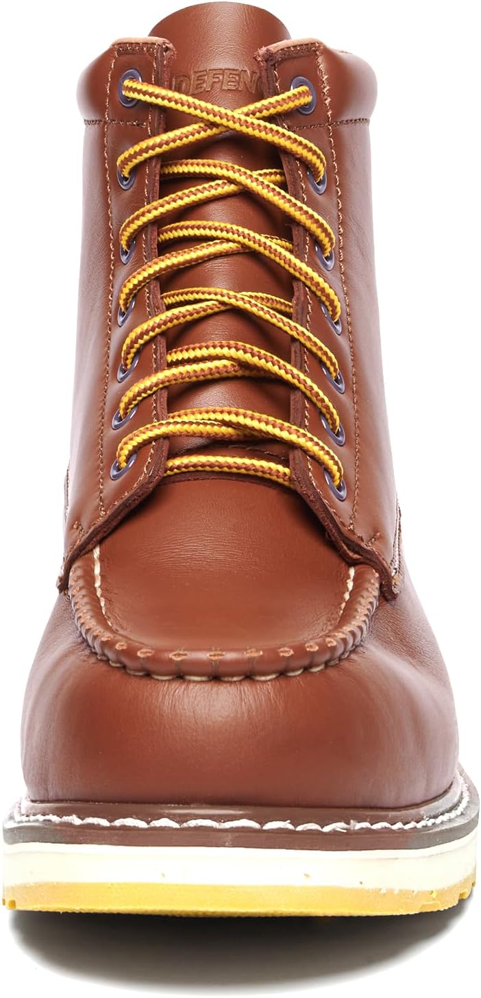 Men's SureTrack 6" Leather Steel Toe Work Boot foe Men, Goodyear Welt, Oil/Slip Resistant, Wedge Sole, Moc Toe Men's Work Boots, EH D4992 - Image 3