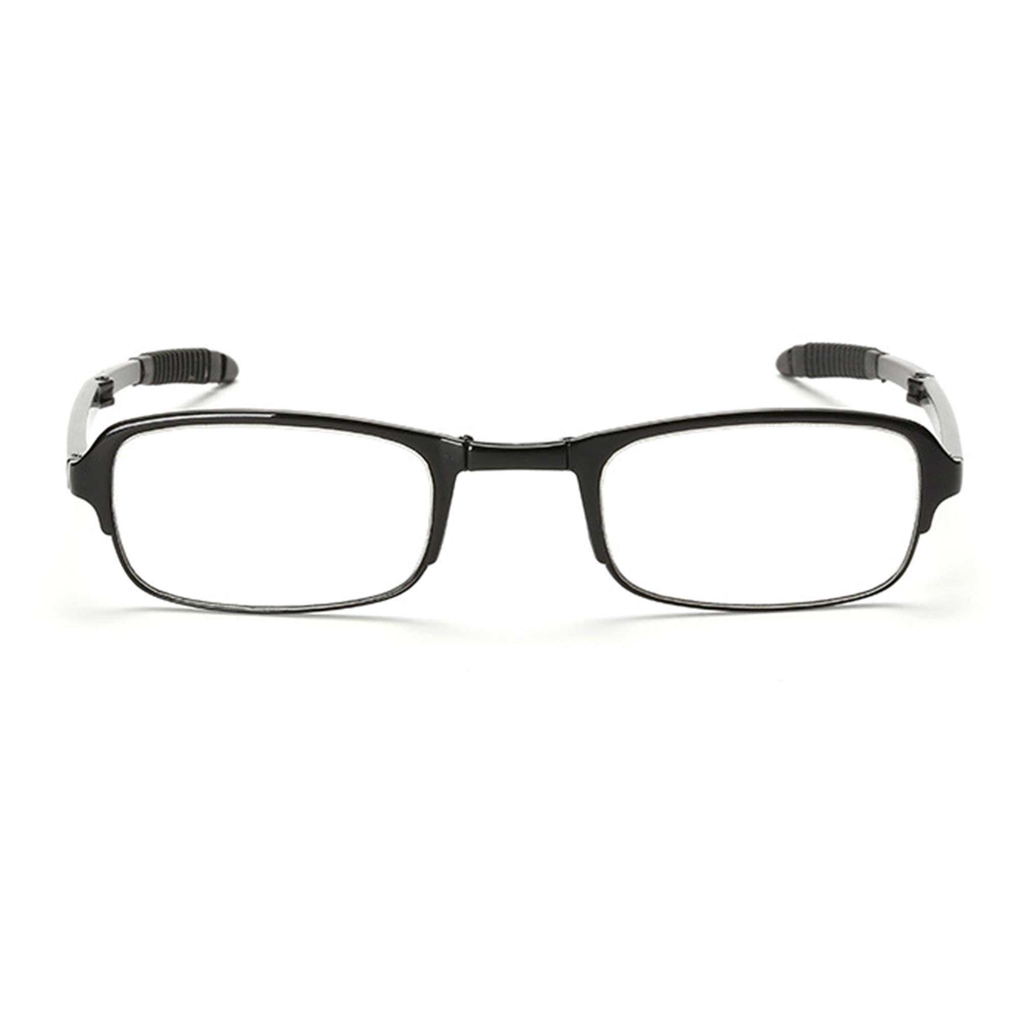 2 Pack Lunettes de Lecture Pliables Mini avec Étui our Homme et Femme Monture Noir Lens Transparentes Dioptrie
