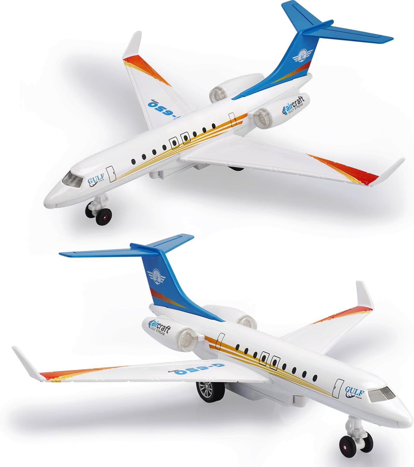 Crelloci Plane Toy Single Airlines Die-Cast G650 Model Airplane Alloy Metal Aircraft Toys Pull Back Business Jet Planes with Lights and Sounds for Kids Boys Girls with Display Rack