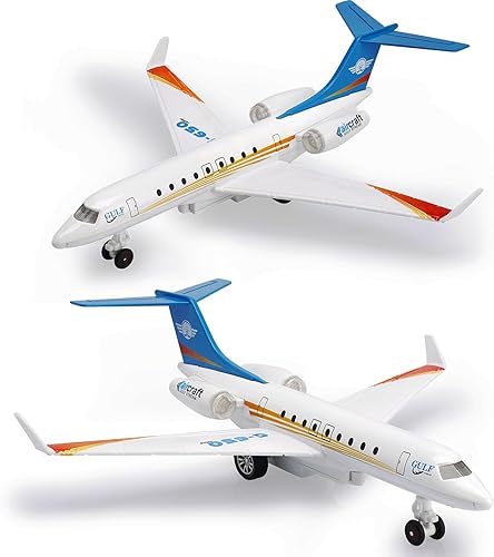 Crelloci Avión de juguete Single Airlines fundido a presión modelo G650 de avión, aleación de metal, aviones con luces y sonidos para niños y niñas