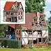 Busch 1667 HO Scale Dilapidated-Abandoned Half-Timber House - Laser-Cut Kit - 3-11/16 x 3-3/16 x 4-3/8