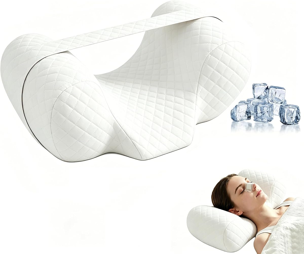 Anti Wrinkle Beauty Pillow Facial Surgery Recovery Pillow | Back Sleeping Training Pillow Neck Shoulder Support Reduces Pressure on Skin Head stability Facial Recovery (White)