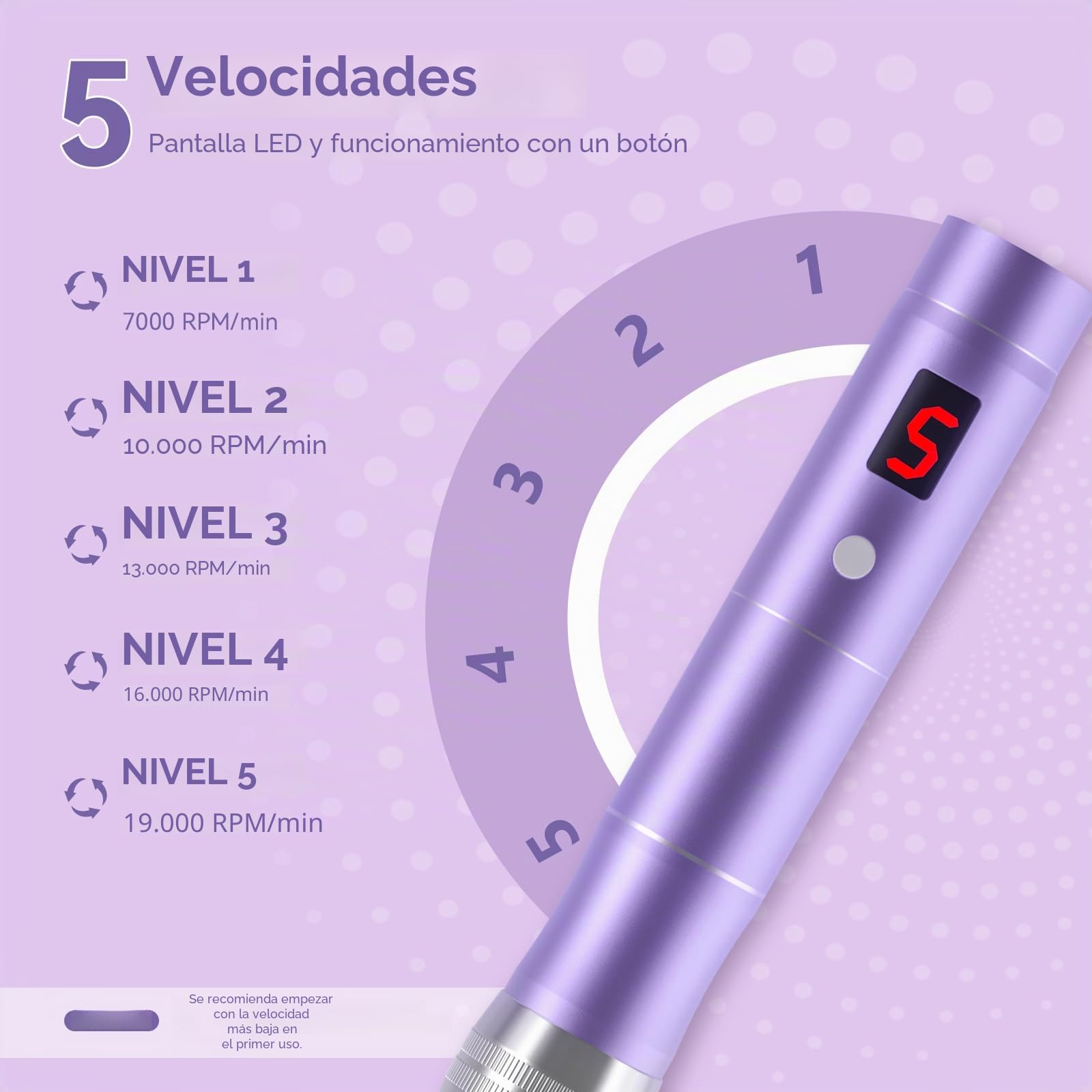 QUELLE E99 Dermapen Profesional,Microneedling Pen Inalámbrico con pantalla LCD y 5 Niveles de Velocidad incluye 16 Cartuchos de Repuesto Para el Cuidado de la Piel
