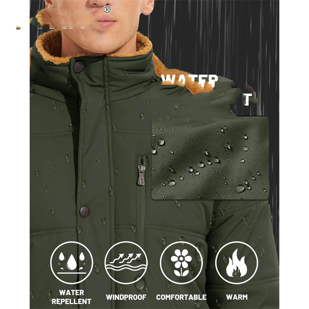 Męskie kurtki polarowe, termiczne, ciepłe płaszcze z kapturem, odpinany kaptur, piesze wycieczki, kurtki robocze, parka, wiatrówka, odzież wierzchnia