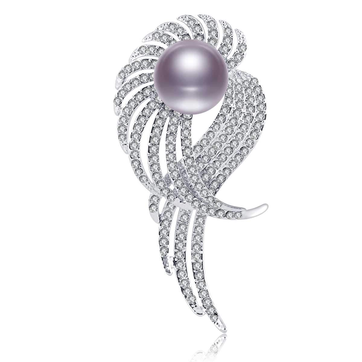 Brooch Pins for Women,Pearl with Crystal Jewelry Women's Brooches & Pins