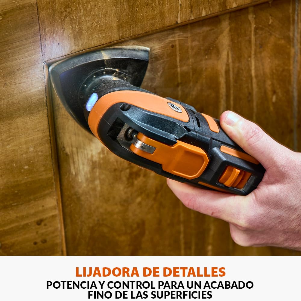 Evolution Power Tools R18MLT-Li Multiherramienta Inalámbrica Con Batería EXT De Iones De Litio De 18 V, Multiusos Y Multimaterial Para Cortar, Moldear, Raspar Y Lijar | Batería No Incluida