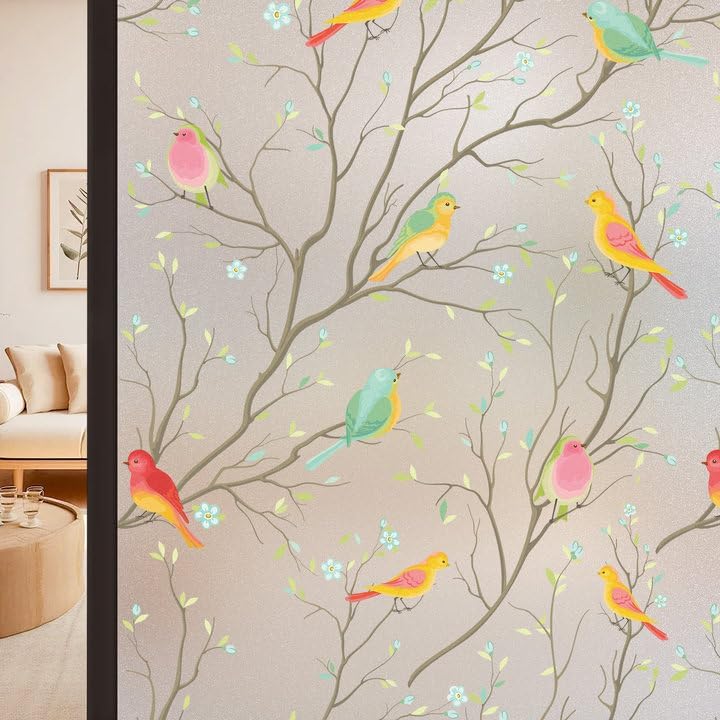 Image of Decorative Glass Film Window Film for Glass Film for Windows Privacy - Bird16 X 36 Inchs