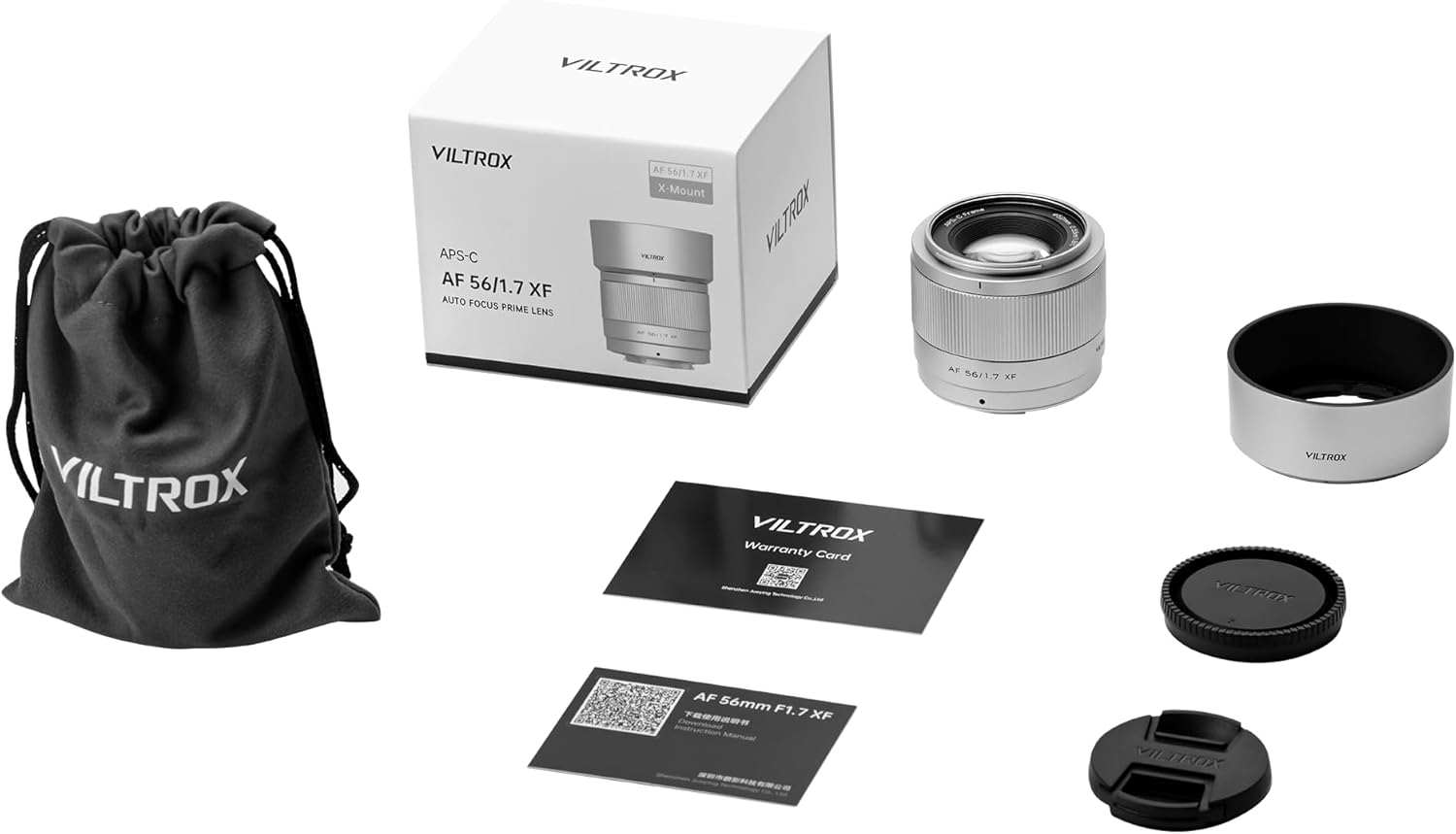 VILTROX 56mm F1.7 Fuji, 56mm f/1.7 XF for Fuji X Mount Lens, APS-C Lens for Fuji X-Mount X-T5 X-T4 X-T30 II X-S10 X-T200 X-T30 X-H1 X-H2 X-T3 X-M5, Silver