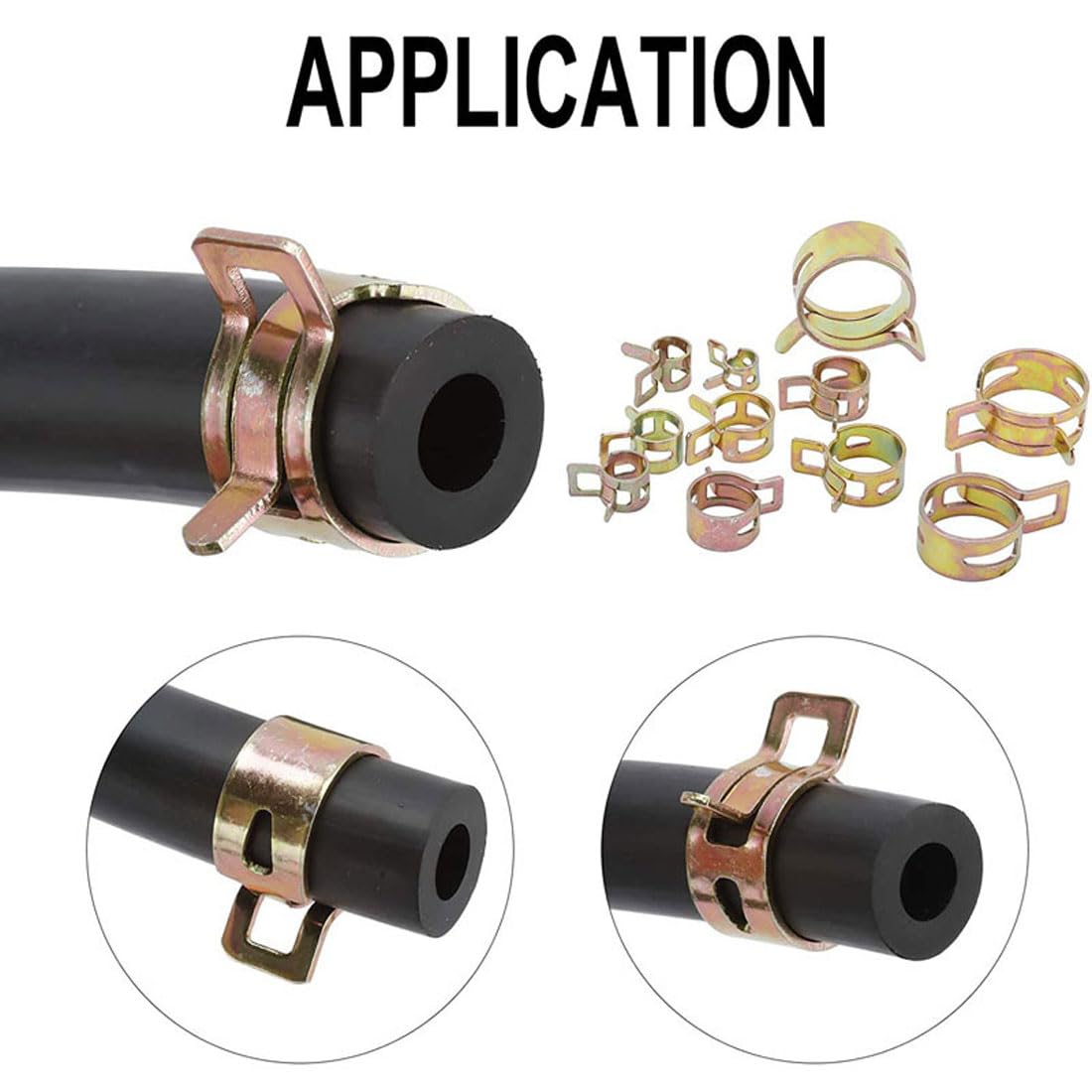 100 Fascette Per Tubi Carburante/Aria - Set 10 Misure Da 6mm A 22mm In Metallo Zincato - Foto 10