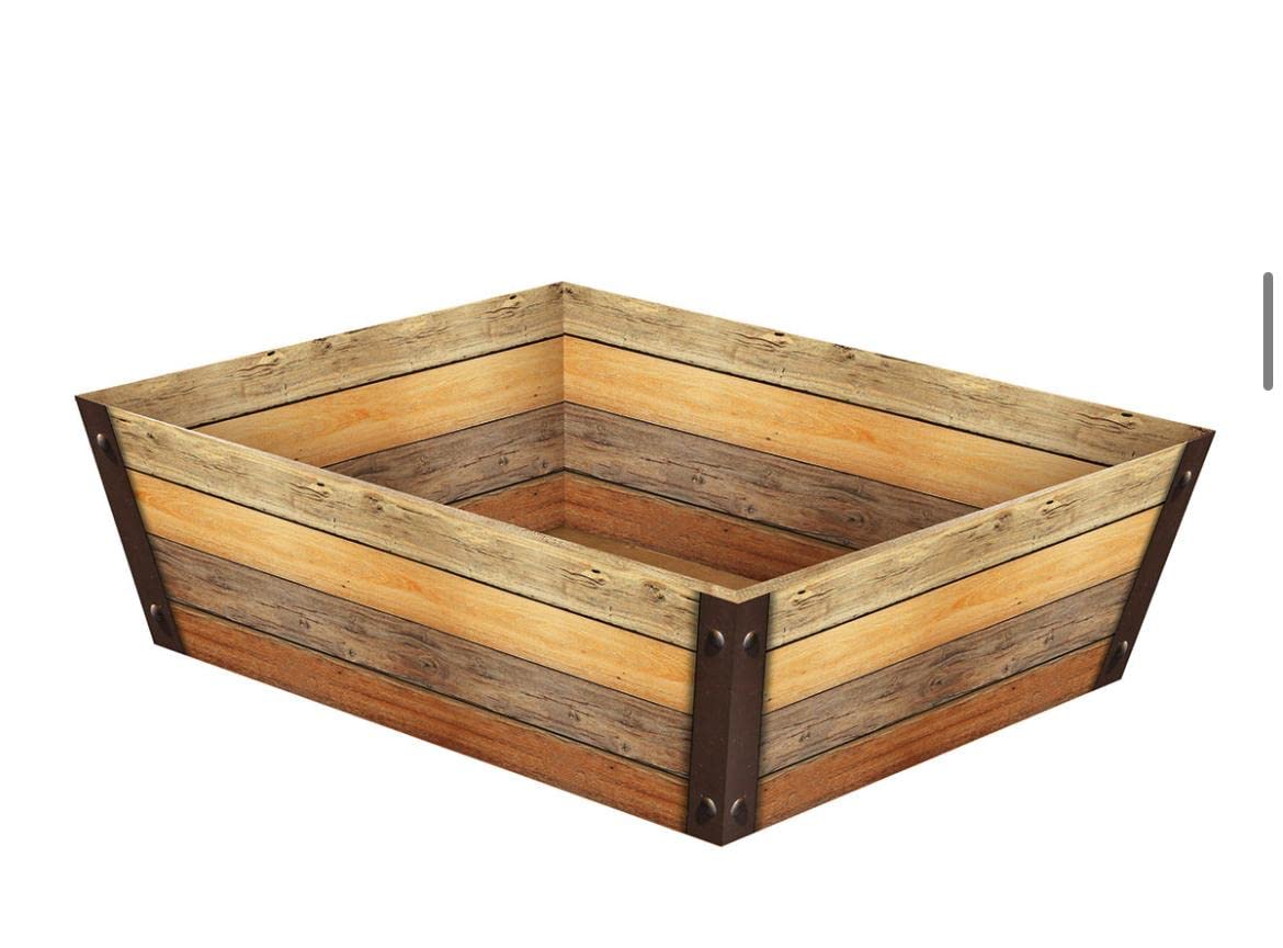 10 Pz Cesto Rettangolare in Cartone Resistente Fantasy Effetto Legno – Formato Medio 35x30x10h cm – Cestini per Regali, Strenne e Natale