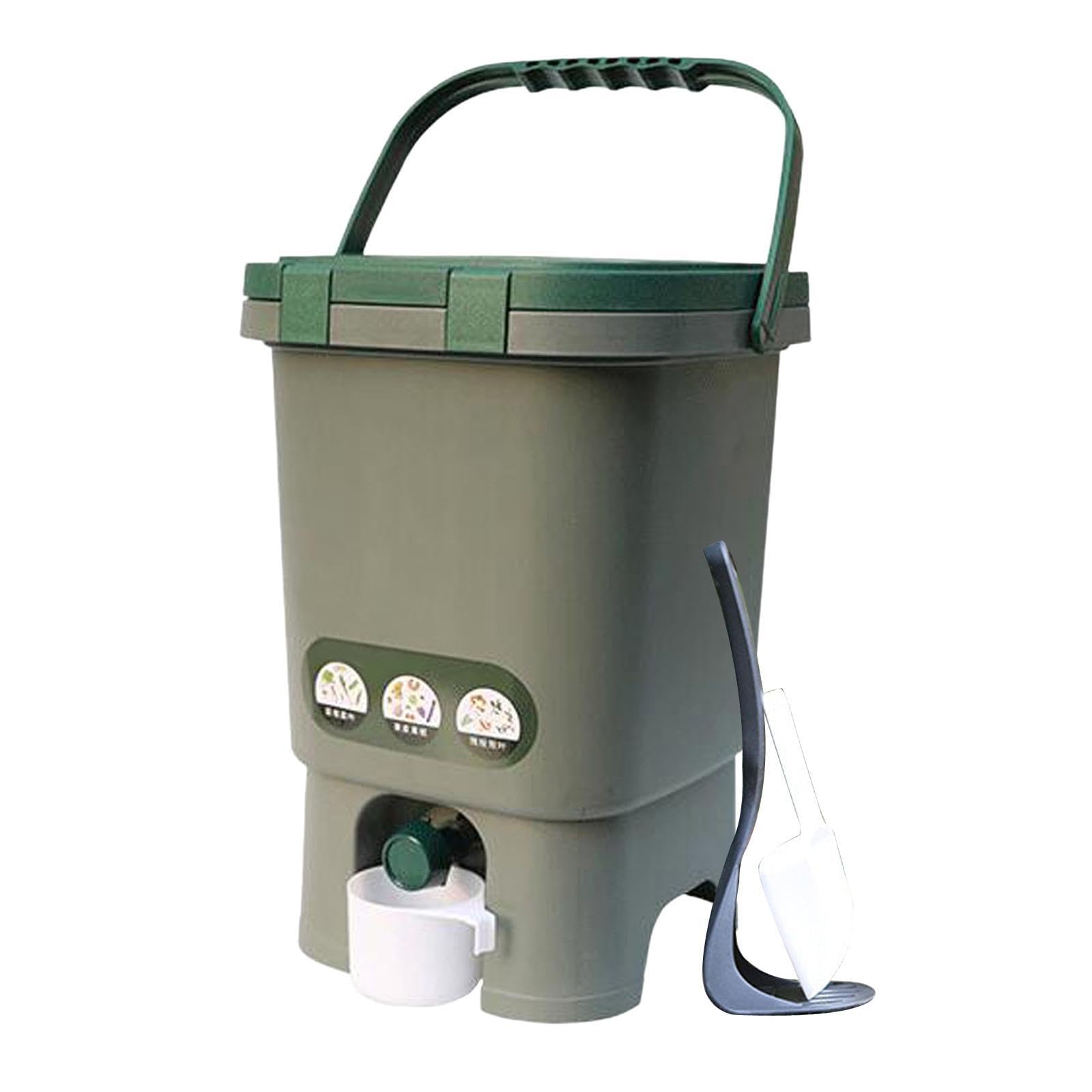 Seau à Compost pour Jardin et verger Transformez Vos déchets en Poubelle d'intérieur sans Effort Poubelle Seau à Compost Portable avec étanchéité Solide de Cuisine Fûts de Fermentation