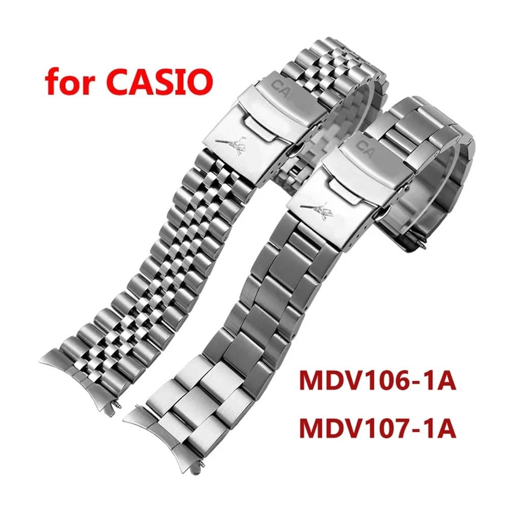 Bracelet de montre 22 mm for Casio MDV107-1A MDV106-1A Bracelet de montre en acier de plongée Bracelet de remplacement en métal adapté au bracelet for CASIO