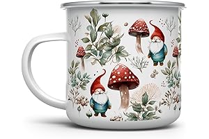 Cozy, Quirky Coffee Mug Adorned with Woodland Gnomes