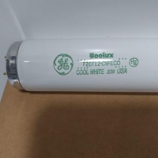 (2 Pack) GE F20T12/CW/ECO 20 Watt Cool White T12 Fluorescent Tube Light Bulb 24 Inch Lamp 20W F20T12 4100K