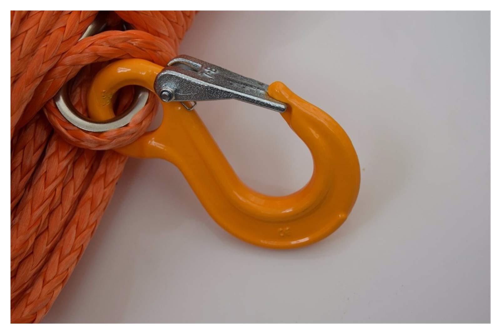 Syntetyczna lina wyciągarki, 3/8 "* 100ft pomarańczowy kabel linowy syntetyczny wciągarka, kabel wciągarki łodzi, liny holownicze, z liny drogowej do pojazdów terenowych 4WD ATV UTV