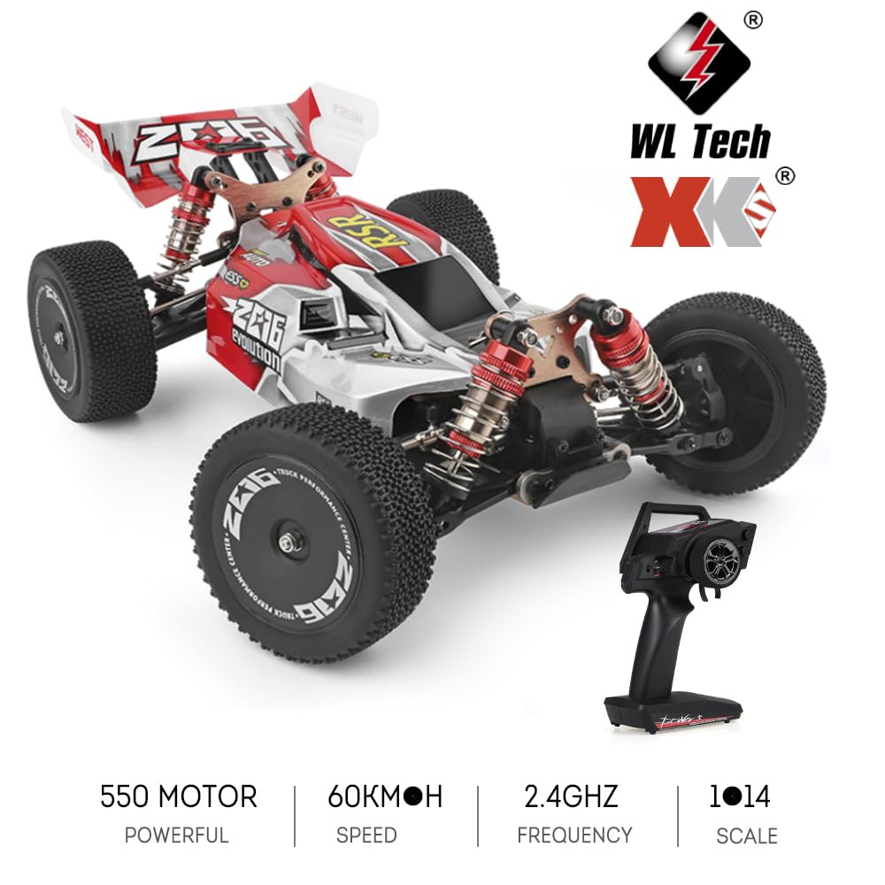 Goolsky Wltoys XKS 144001 Voiture télécommandée, 60 km/h, Voiture Tout-Terrain à Grande Vitesse 1/14 4WD RTR avec Buggy et Quatre Roues motrices