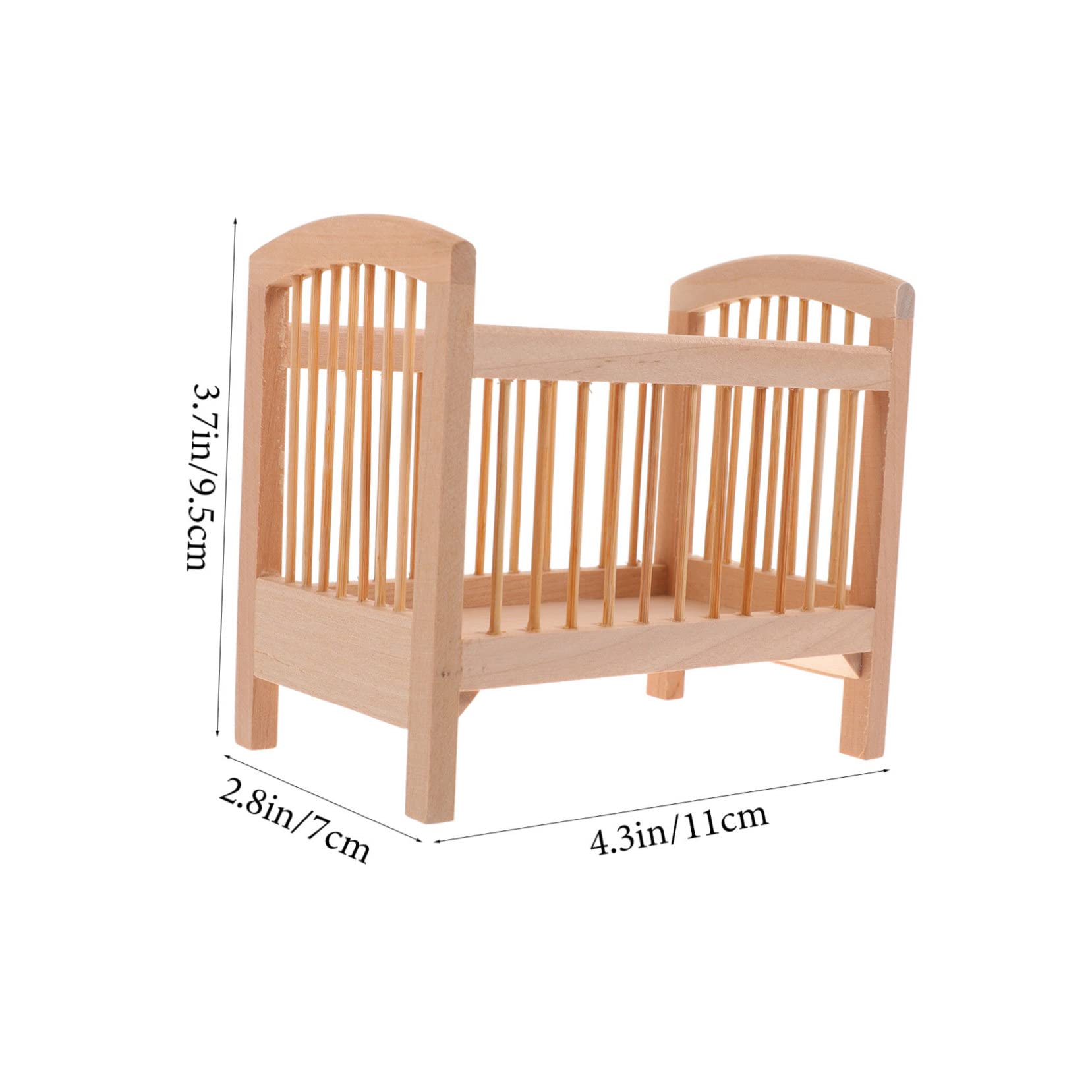 ORFOFE Miniature for Dolls 1:12 Scale Miniature Bed Toy Wooden Boys and Girls Baby Doll Bed Furniture