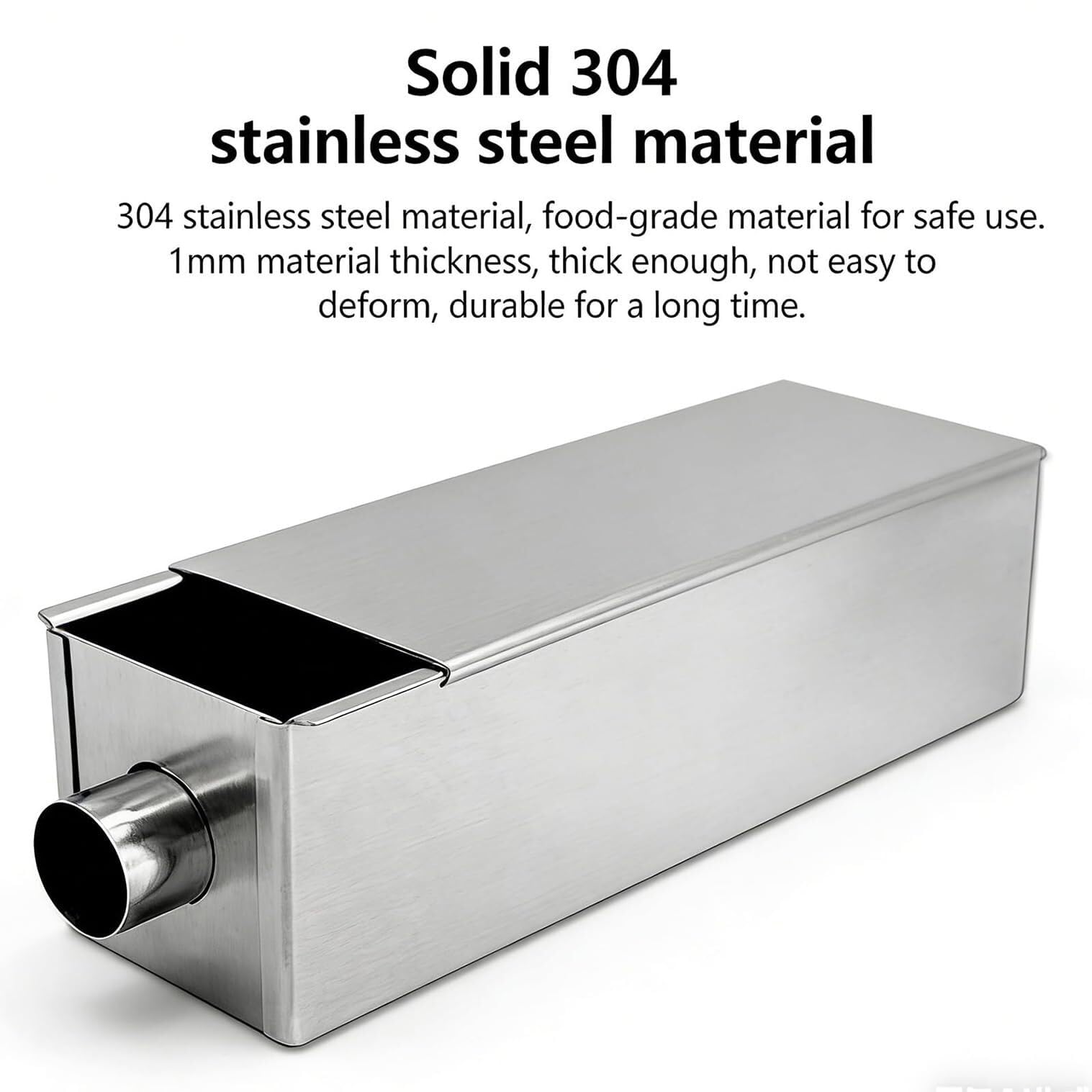 Molde para Pan de Acero Inoxidable 304 con Tubo Extraíble y Tapa Plana - Molde para Pasteles Rellenos, Tarta de Viaje con Centro Hueco para Crema, Tamaño 25,2×7×6,3 cm