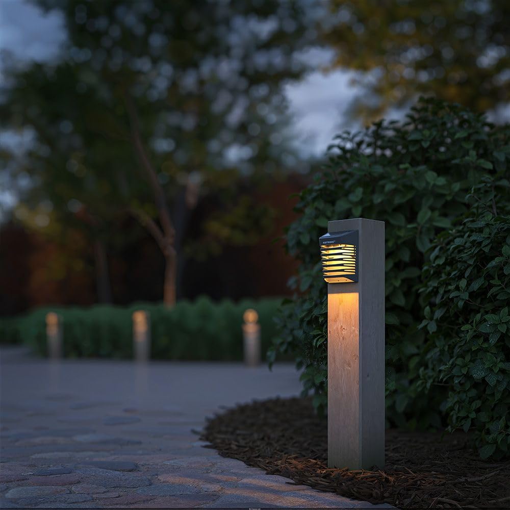 HOFTRONIC - Lot de 4 lampes solaires extérieures murales avec interrupteur crépusculaire Dono 3000K blanc chaud Lampes solaires extérieures mur 120x90x52,5mm (LxlxH) IP65 lanterne étanche noire
