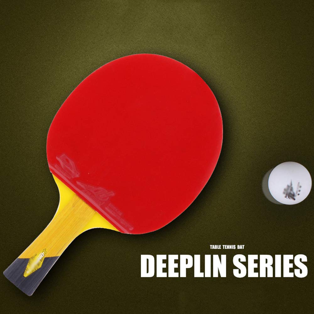 Set da Ping Pong, Racchetta da Ping Pong avanzata, 7 Strati di Legno Puro, Racchetta da Ping Pong Professionale a 7 Stelle, attività Indoor e Outdoor/Racchetta Singola/Manico Corto