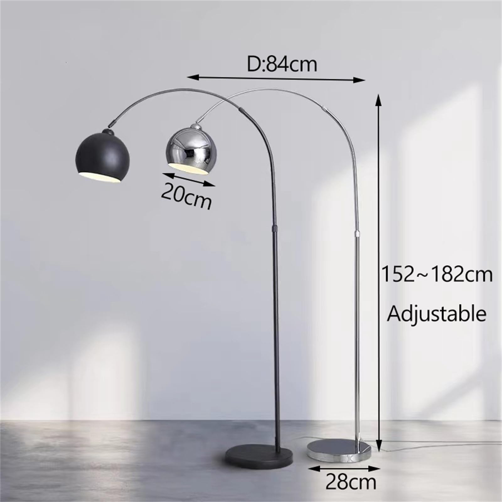 Standardowe lampy do salonu 71 "3 Temperatury Kolor marmurowa podstawa nowoczesna lampa podłogowa lampa łukowa do salonu z regulowanym kloszem do sypialni lampy