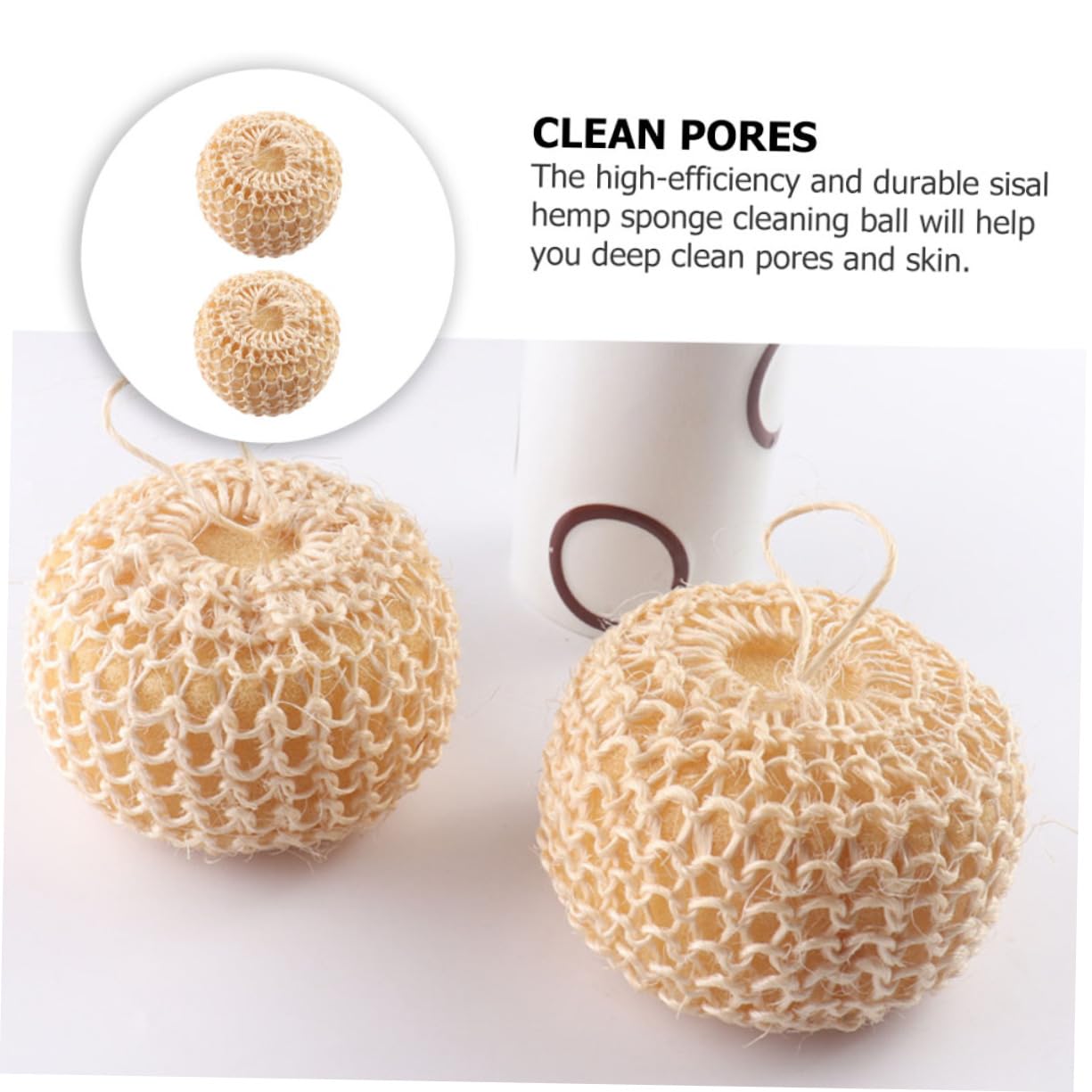 10piezas Esponjas De Baño De Sisal Bolas Ovaladas Para Exfoliación y Limpieza De Piel De Accesorios De Ducha Natural Suaves y Duraderas
