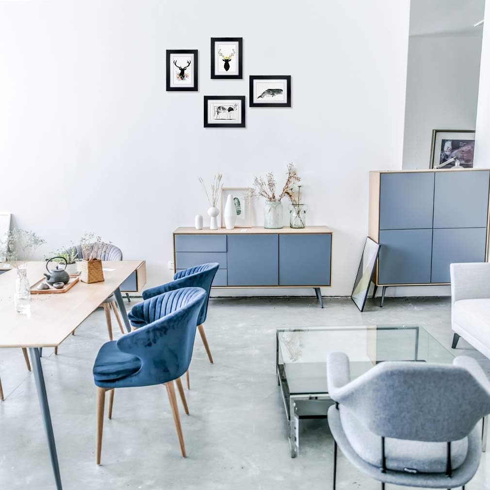 Giftgarden 4x6 Picture Frame Set of 4, Matted to Display 4 x 6 Pictures with Mat or 5x7 Photos Without Mat for Wall Floating or Tabletop, Black -