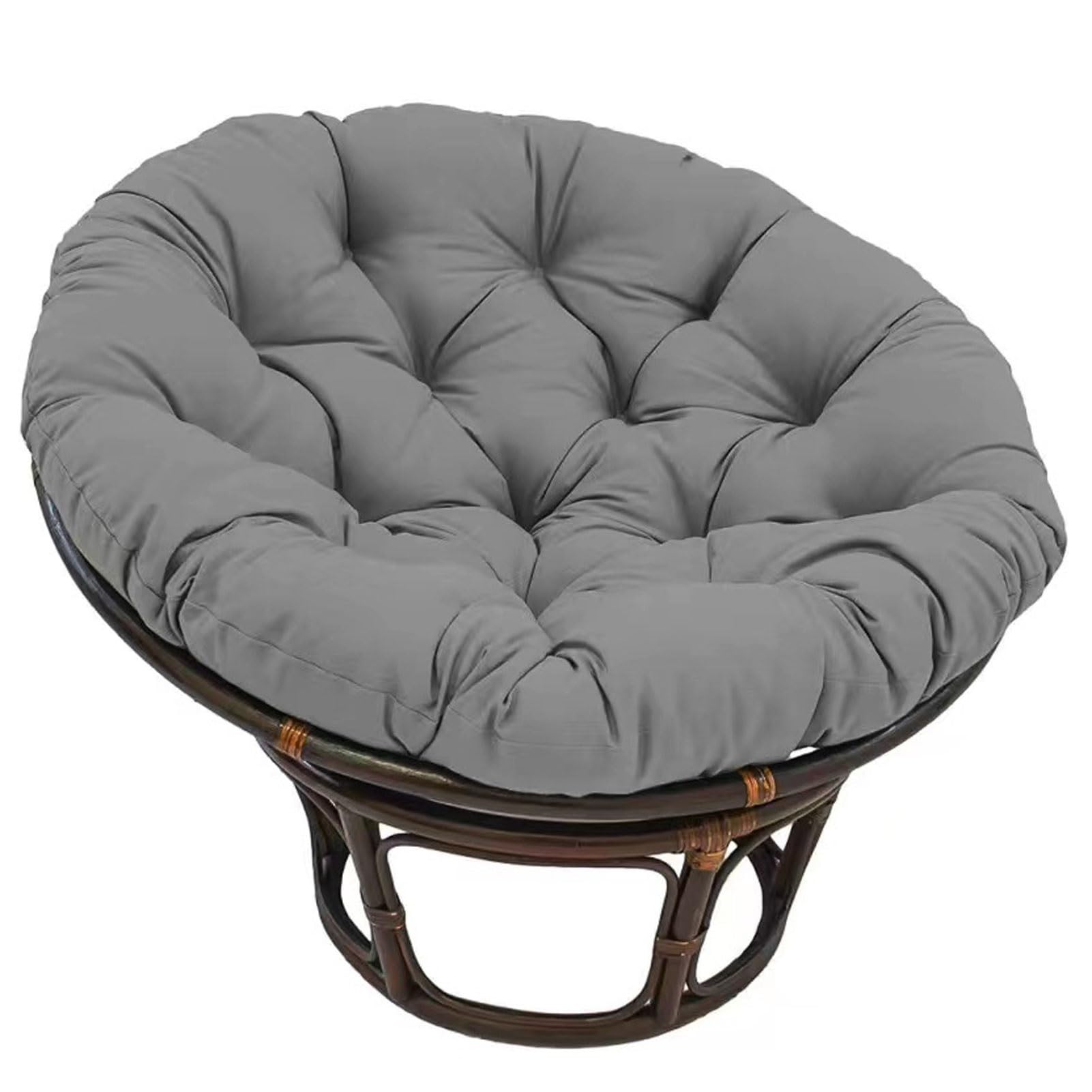 Papasan Chair Cushion, Upholstery Floor Cushion for Swivel Chair, Round Papasan Armchair, Polyrattan Armchair Diameter 100 Cm and Cushion Thickness 10-12cm (70 * 70cm Dark Gray