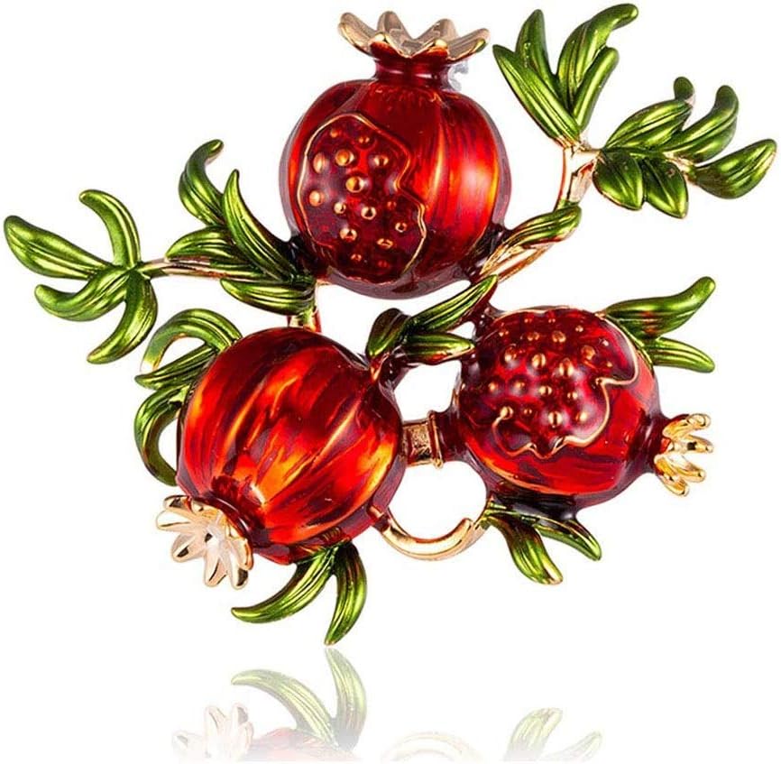 Brooch Exquisite Life Essential Personality Alloy Green Plant Pomegranate Fruit Brooch Brooch