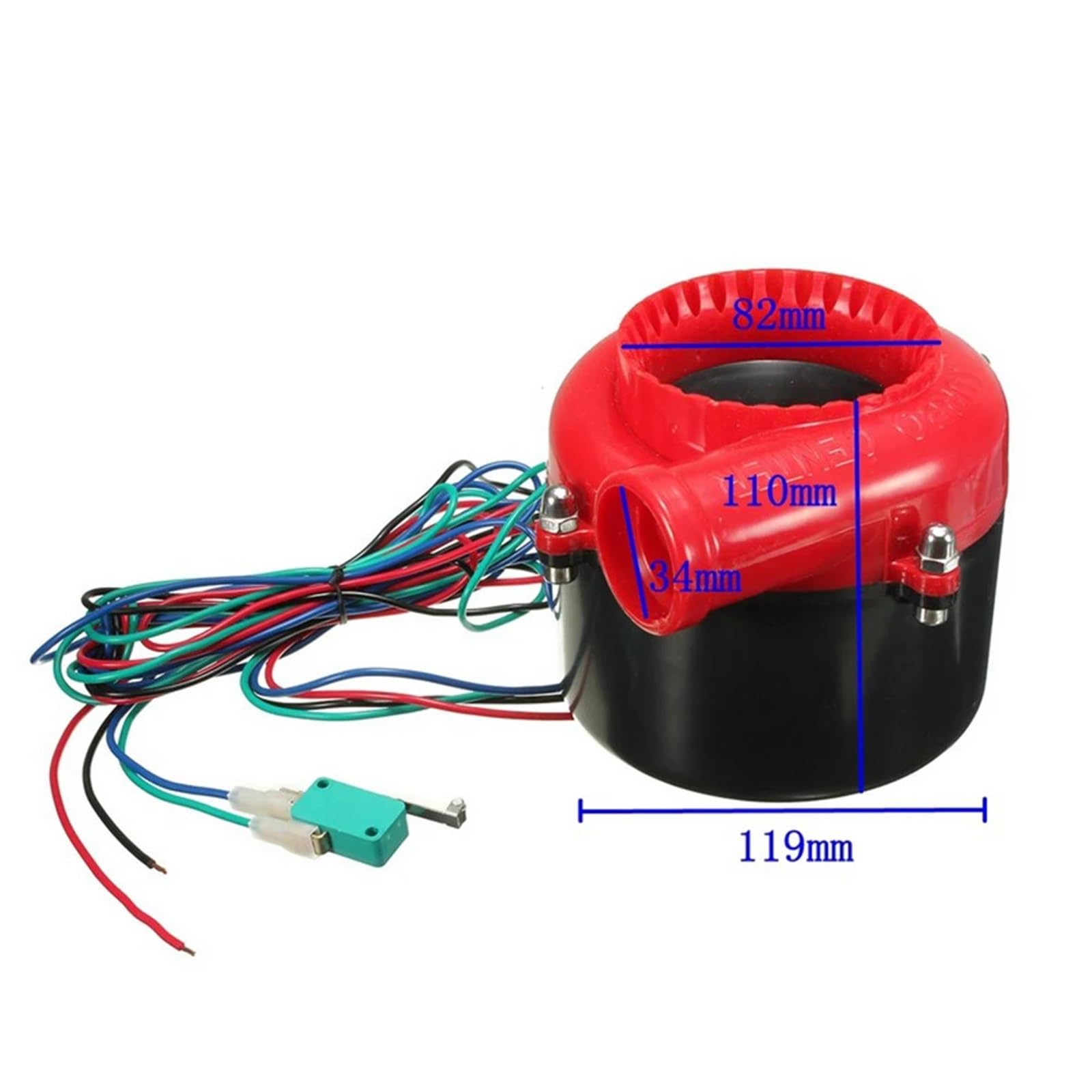 silnik turbo Uniwersalny Samochód Fake Dump Elektroniczny Turbo Blow Off Hooter Valve Analog Sound BOV Elektroniczny Zawór Bezpieczeństwa Czerwony Turbo Turbocharger turbine