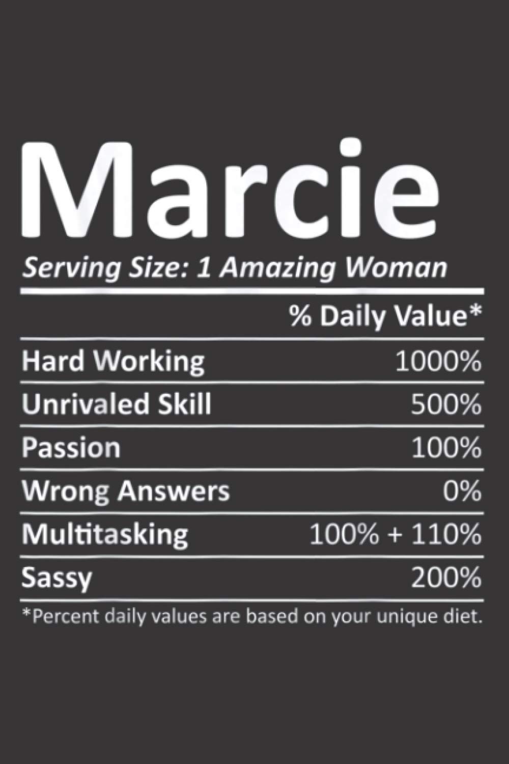 Marcie Nutrition Personalized Funny Christmas: Task notebook, Daily notebook, A5 size