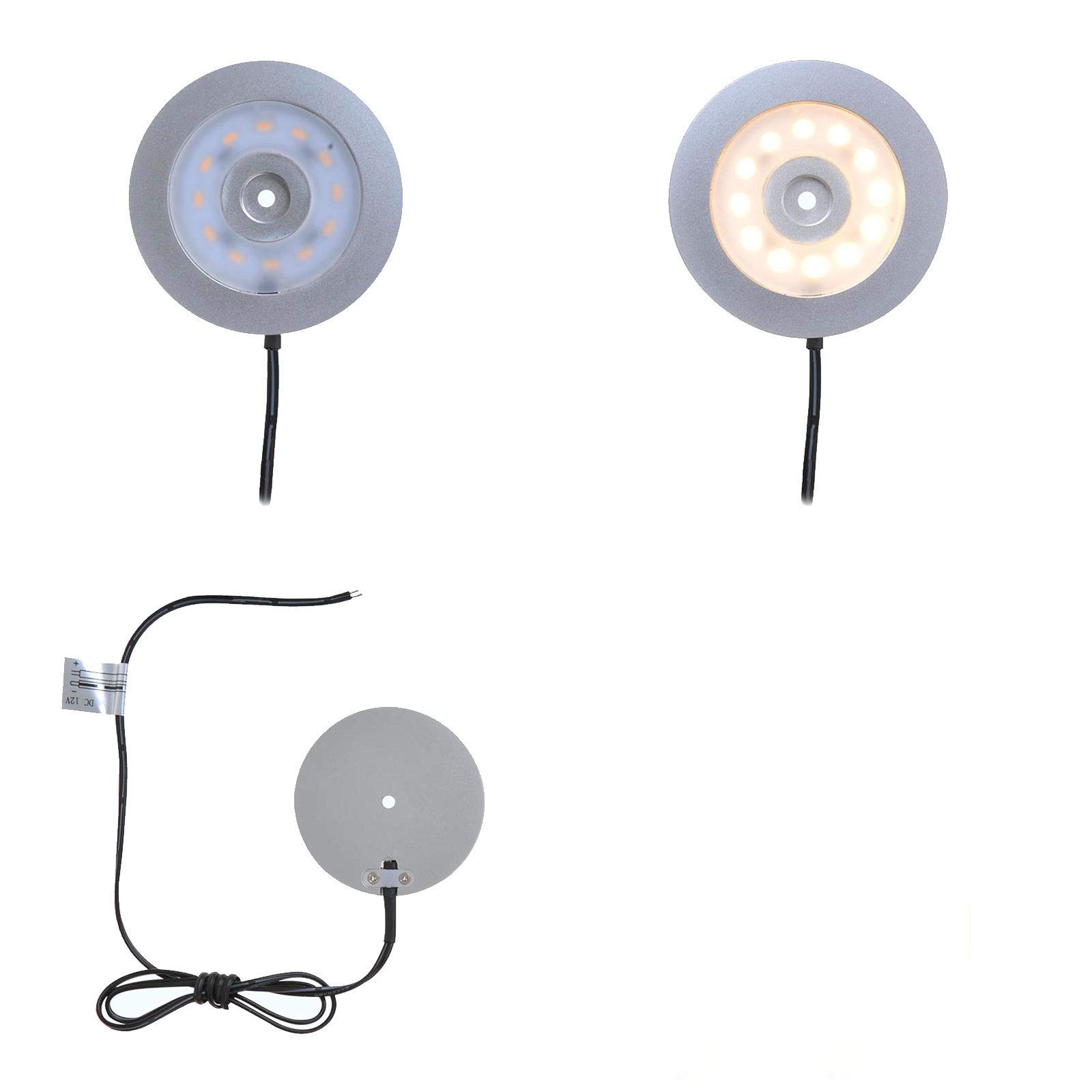 ProPlus 4er Set Wohnwagen Wohnmobil Boot Innenbeleuchtung Led Aufbauspot schwenkbar 240l, 12V-3,4W, Ø55x5,0mm