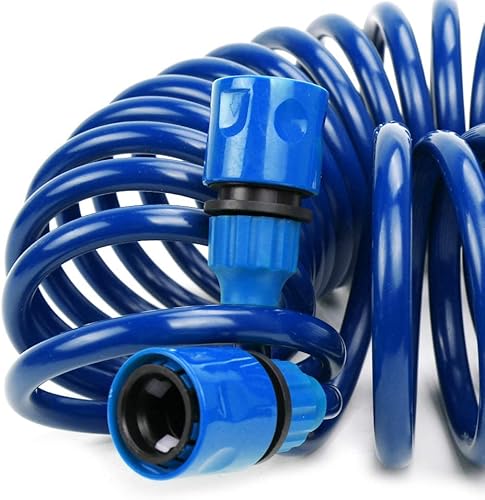 Miniatura 5 de Manguera de jardín de retroceso, manguera de agua EVA de 25 pies con boquilla rociadora de 7 patrones, manguera de jardín ligera y rizada