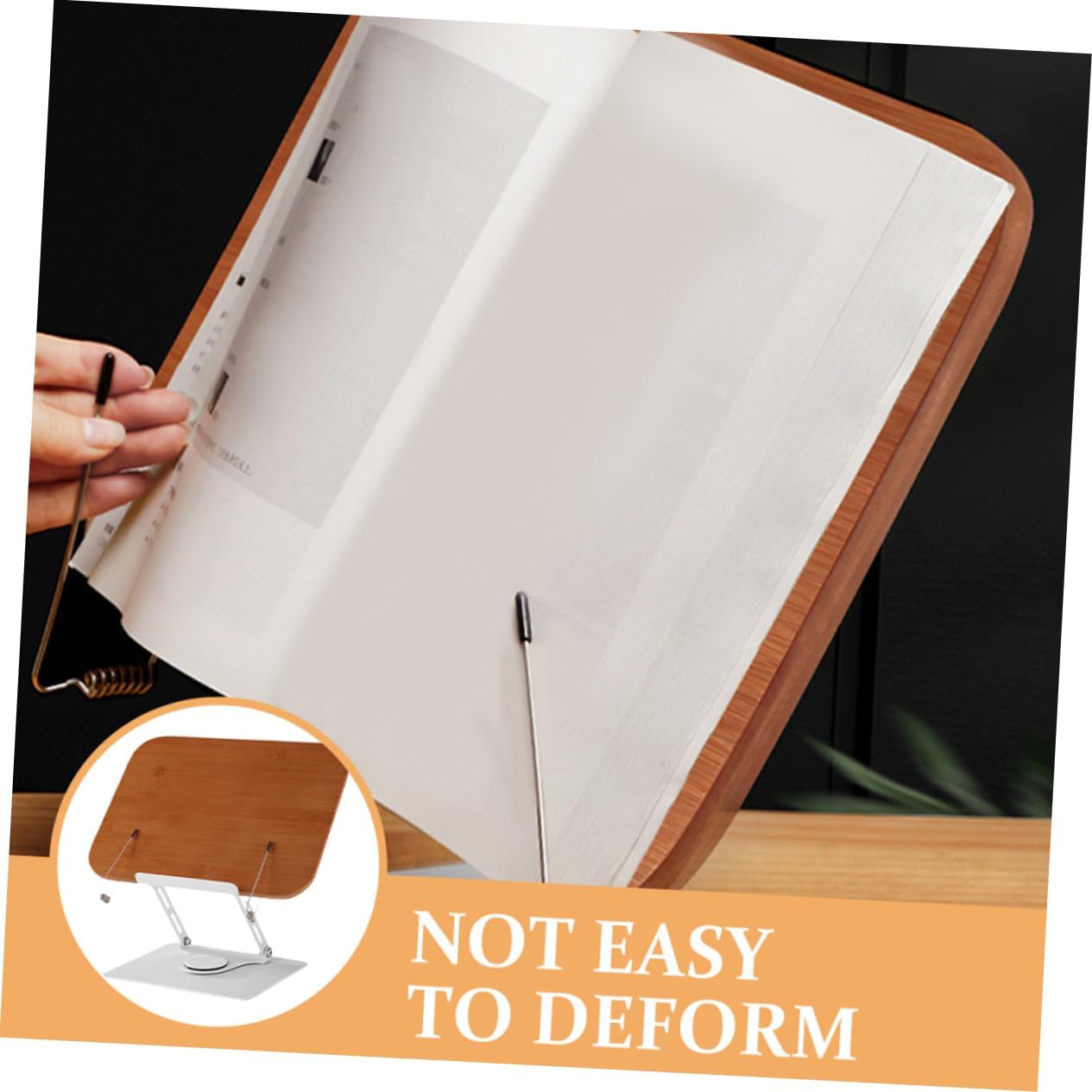 Rotating Book Stand Reading Holder for Textbooks Recipe Books and Laptops Durable Design with Double Support for Stability for Desks and Bedside Tables