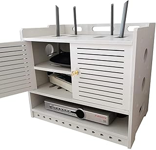 ルーター収納ボックスルーター収納ボックスボックスフローティングウォールマウントシェルフホームおよびオフィスWiFiルーター調節可能なケーブルボックス（Col