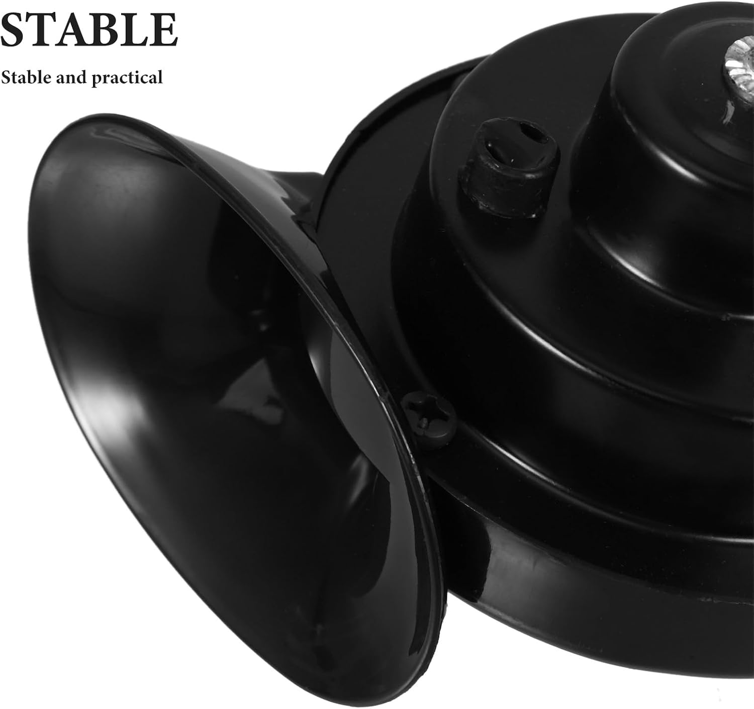 Didiseaon Universal 12v Small Motorcycle Snail Horn Black Metal Electric Horn for Scooter and Electric Bike Loud Single-tone Replacement Motorcycle for Powersports