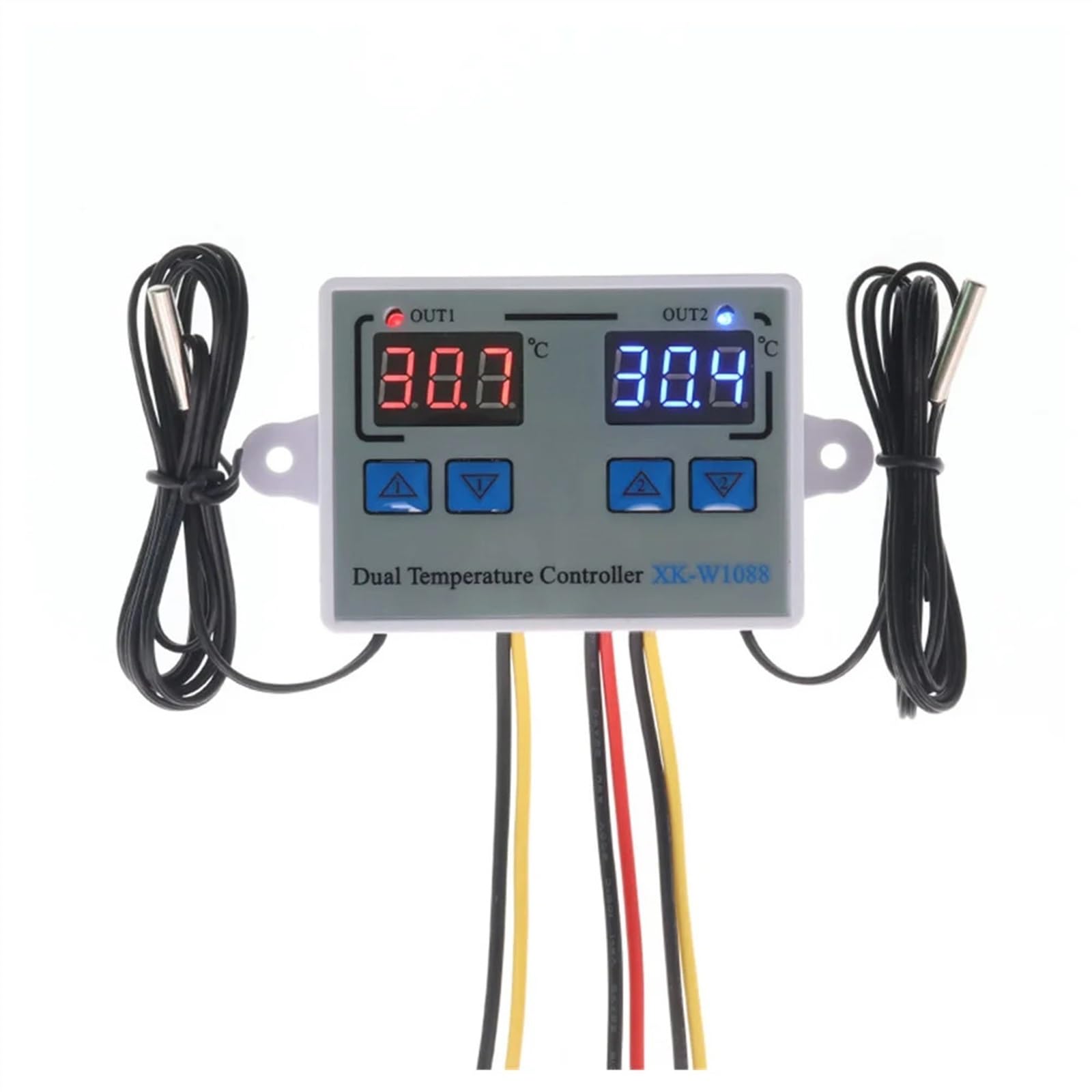 SBSSYVLMV W1088 Dual LED Digital Temperature Sensor Meter Controller Electric Heating Thermostat 220V Incubator Thermoregulator(Ac110-220v)
