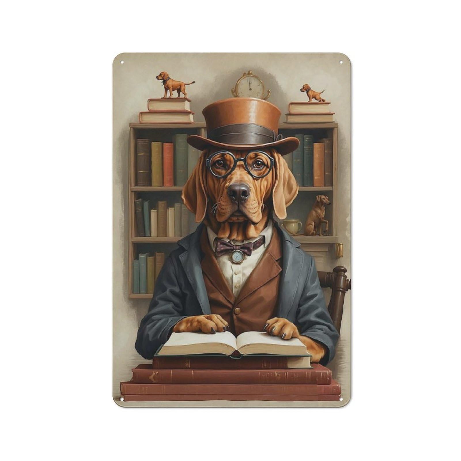 Junmoney Smart Bloodhound Class Metal Sign 30X20cm With For Pub Or Café, Retro Decor, For Vintage Wall Decor Fans, For Garage And Workshop Walls