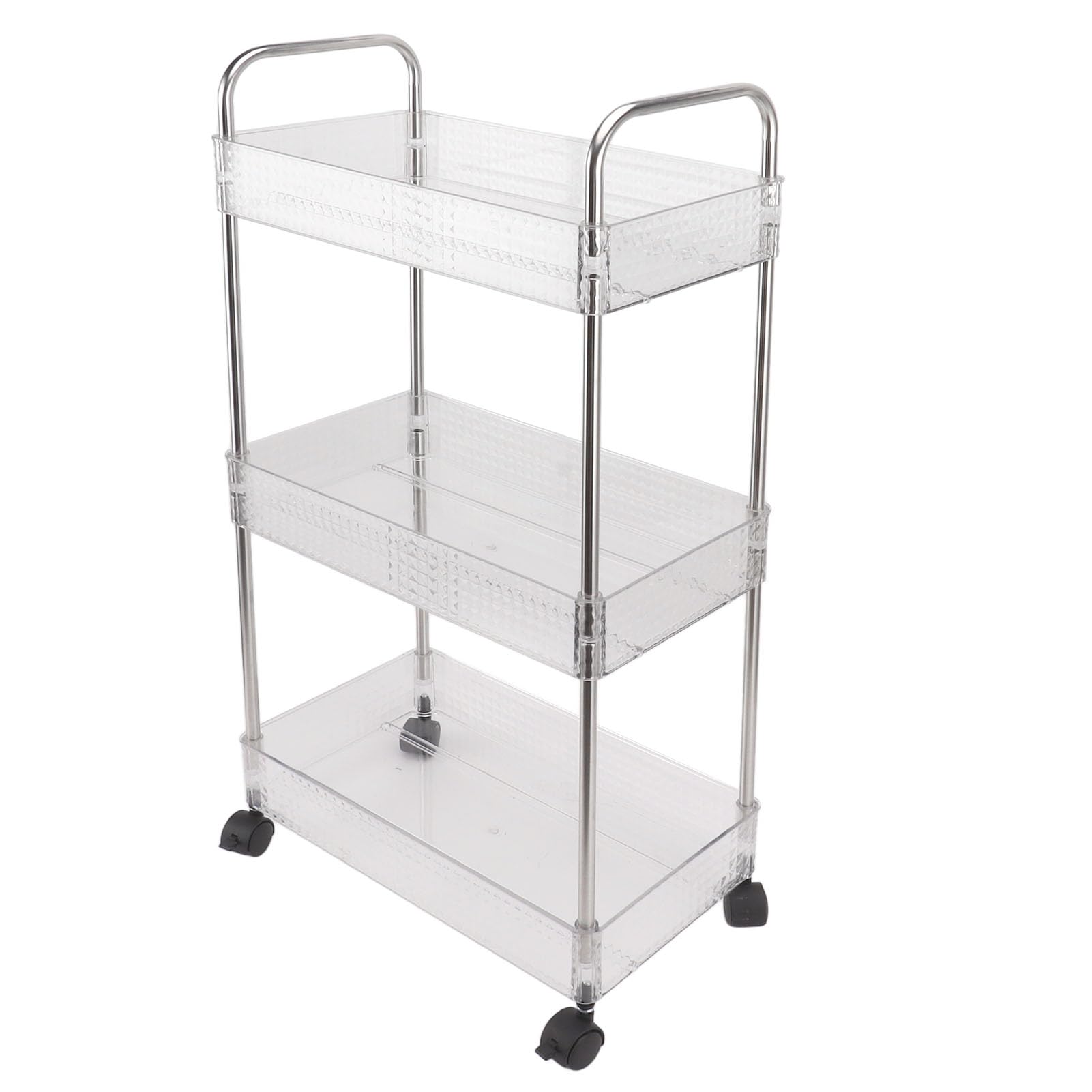 Scaffale da, Carrello Portaoggetti a 3 Livelli in PET e