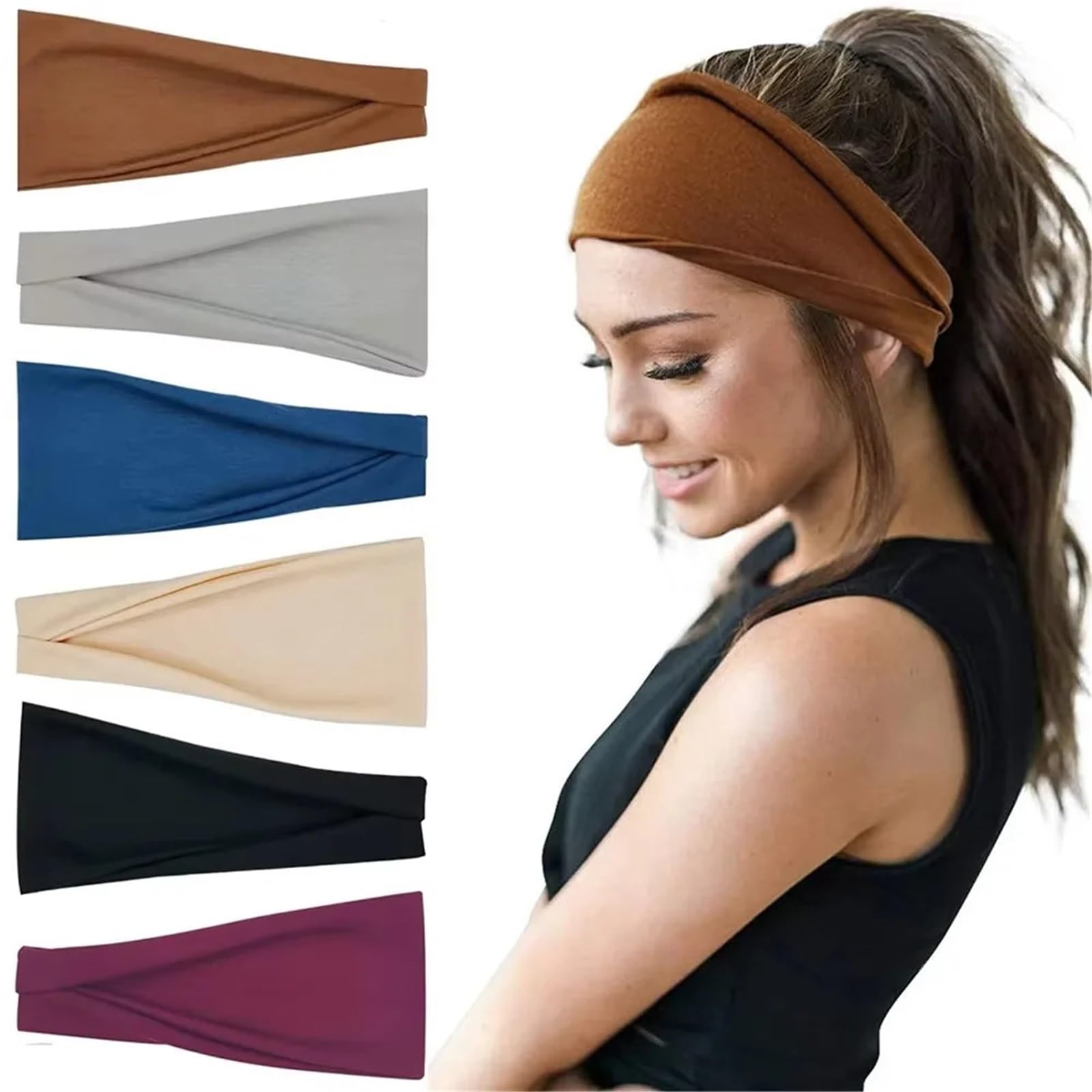 Fasce elastiche classiche antiscivolo for yoga, esercizi, traspiranti, accessori estivi for capelli, for uomo e donna Per Sport,Yoga
