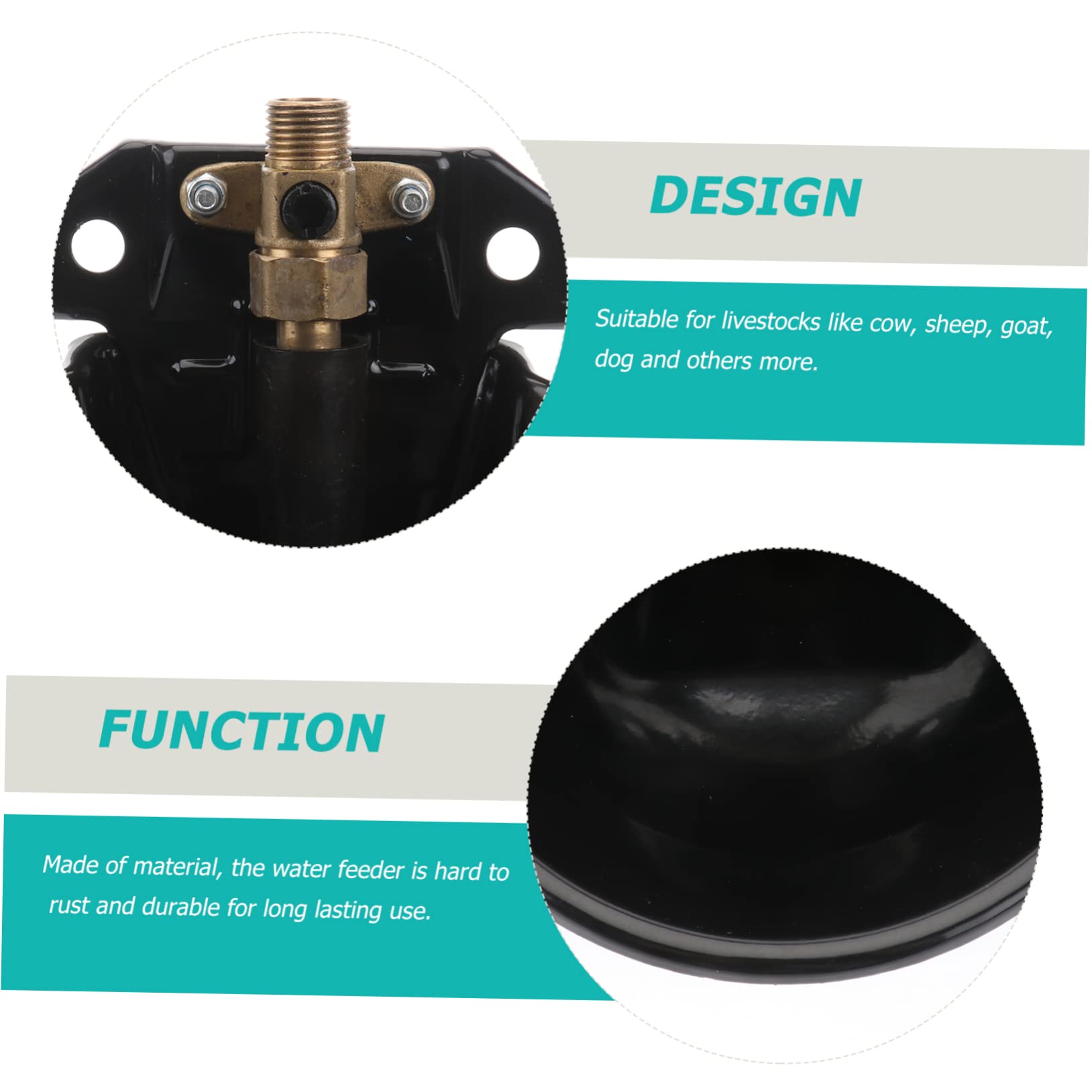Bebedero Automático Negro Ovejas para Hierro y Cobre para Granja | Nivel de Agua Estable, Resistente Oxidación, Uso en Campo, Compatible Vacas y Cabras