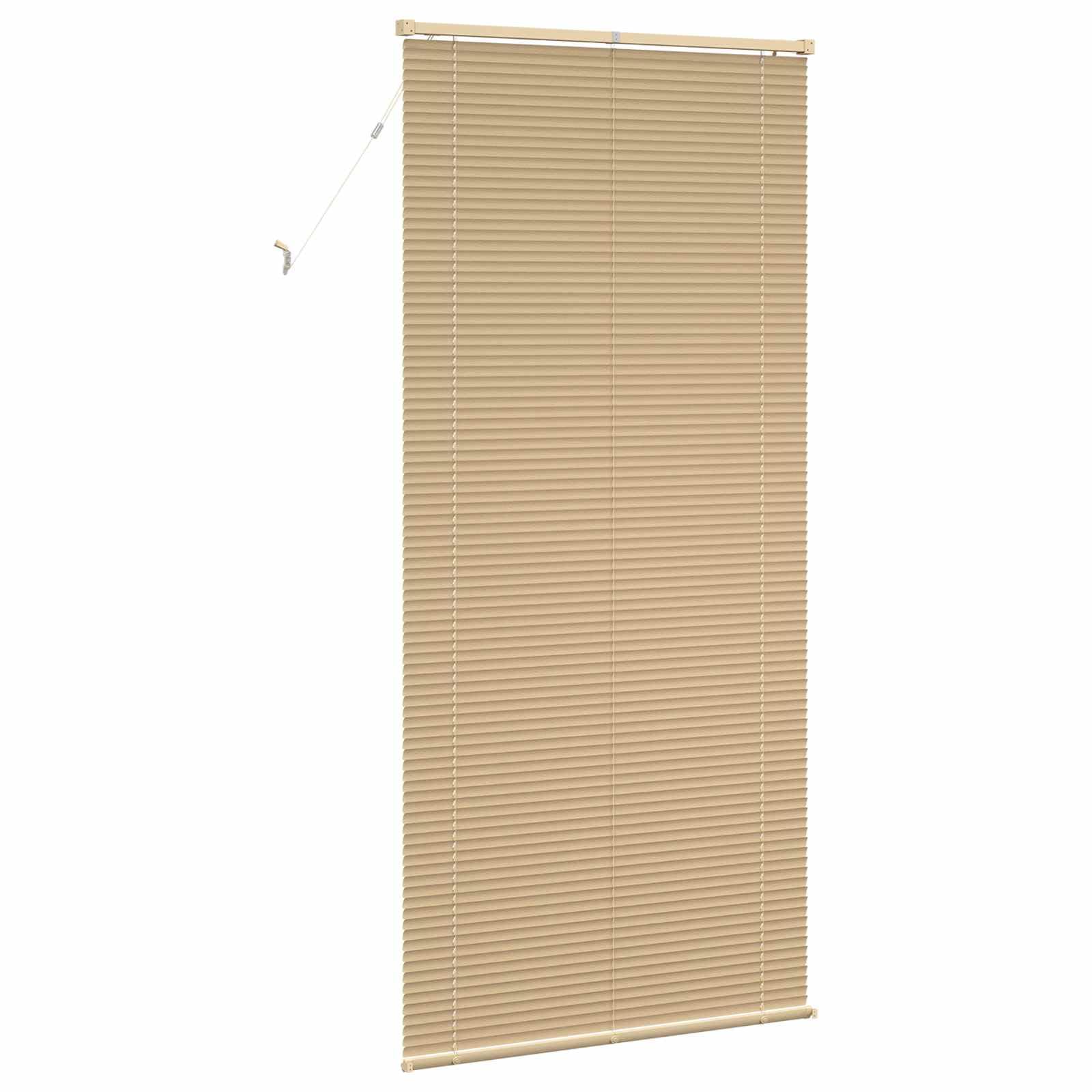 Tenda veneziana marrone chiaro con motivo in PVC, 213 x 90 cm, frangivista, per finestre interne, tenda oscurante con clip di sicurezza, facile da montare