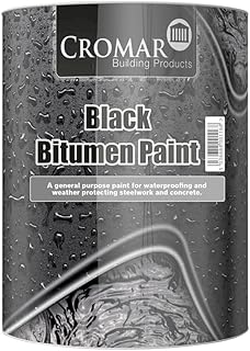 ARA CHOICE CROMAR Black Bitumen Paint – Waterproof and Weatherproof Protective Coating for Metal, Asphalt, Wood, and Concrete | 1L