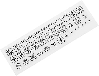 36pcs Oven Label Symbols Grill Switch Defrost Timer Button Decal Control Panel Labels (Black Print Clear Adhesive) Replacement Oven Sticker Electric Cooktop Burner Knob